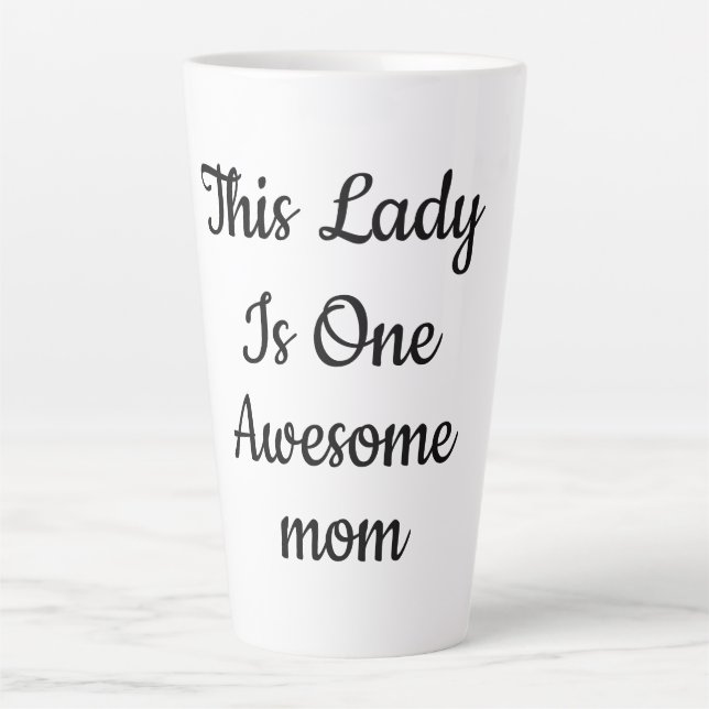Caneca De Café Latte Café com Rótulo Elegante "Uma Mãe Incrível" (Frente)