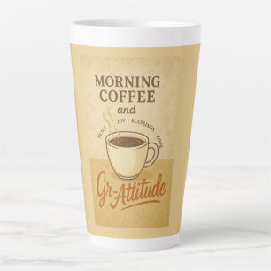 Caneca De Café Latte Café Da Manhã E Lata De Atitude Gr