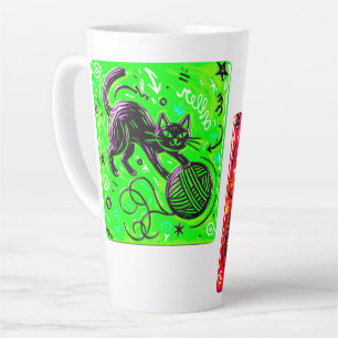 Caneca De Café Latte Café de Gato Neon