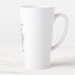 Caneca De Café Latte Café de Leitura de Gato Colorido Retro com Nome Pe