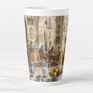 Caneca De Café Latte Café de Palermo em cerâmica siciliana do século XV