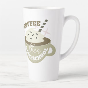 Caneca De Café Latte Café De Volta ao Ensino em Casa