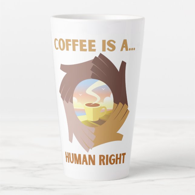 CANECA DE CAFÉ LATTE CAFÉ É UM DIREITO HUMANO (Frente)