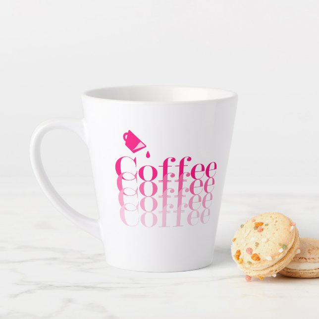 Caneca De Café Latte Café espresso mocha tons rosa (In Situ)