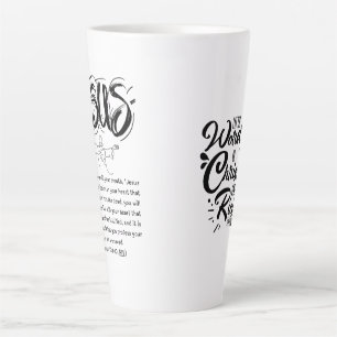 Caneca De Café Latte Café Latte - Oração da Salvação - Fé