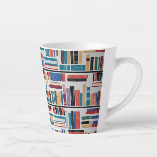 Caneca De Café Latte Café Minimalista com Estante de Biblioteca - Canec