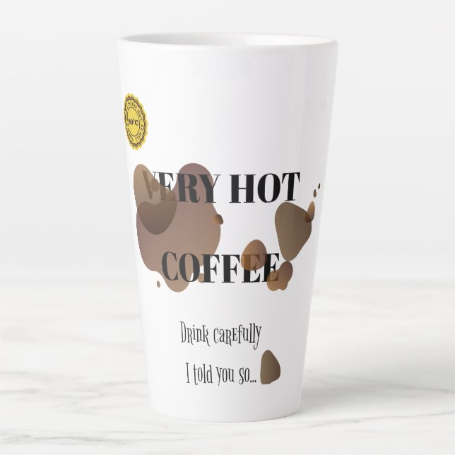 Caneca De Café Latte Café Muito Quente (Frente)