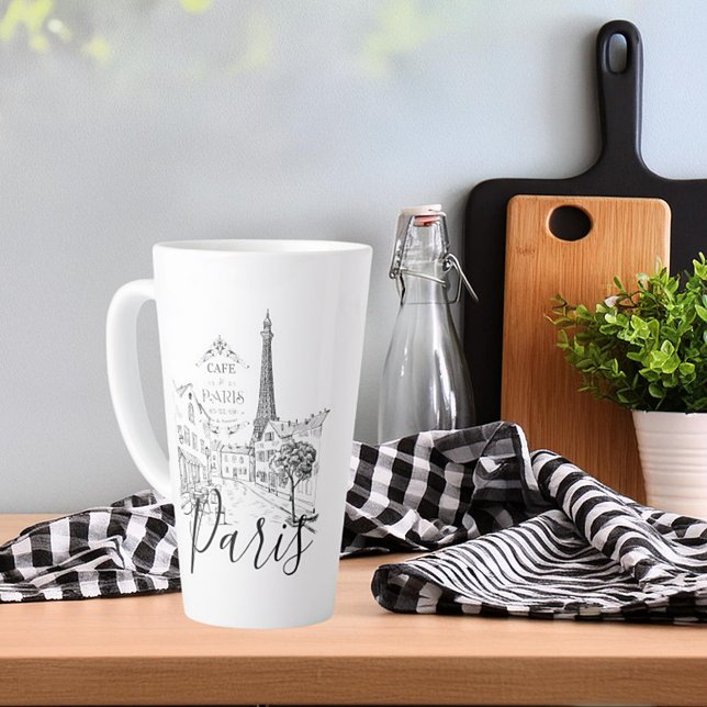 Caneca De Café Latte Cafe Paris (Criador carregado)