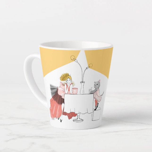 Caneca De Café Latte Cafe Time with Cats (Ângulo esquerdo)