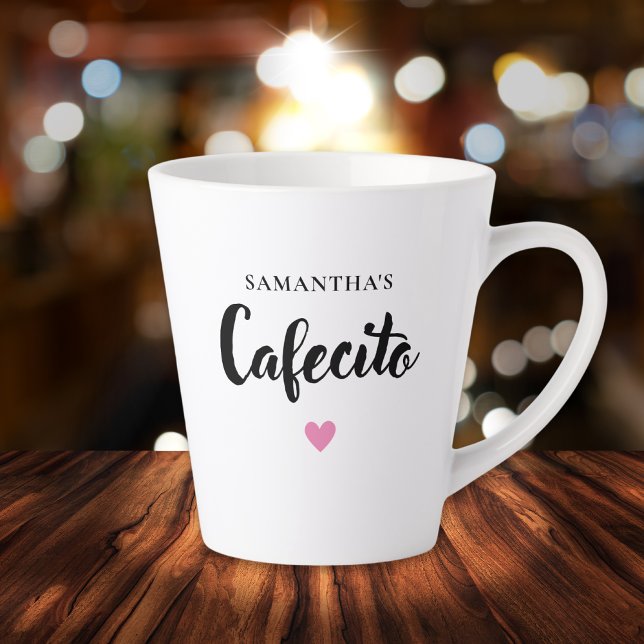 Caneca De Café Latte Cafecito Cute Personalizado Latte Mug (Criador carregado)
