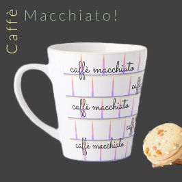 Caneca De Café Latte Caffè macchiato em Rainbow Grid