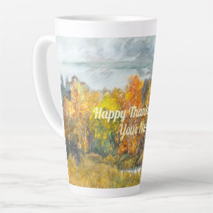 Caneca De Café Latte  Cair paisagens aquáticas Latte Mug