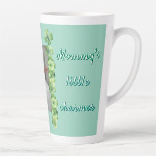 Caneca De Café Latte Caixa de presente de Mamãe verde-trevo
