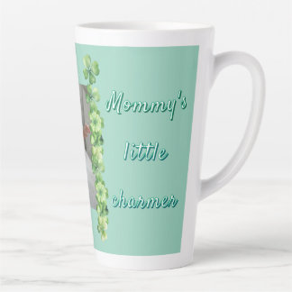Caneca De Café Latte Caixa de presente de Mamãe verde-trevo