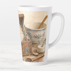 Caneca De Café Latte Caixa de Receitas Antigas Cozinha da Casa de Campo