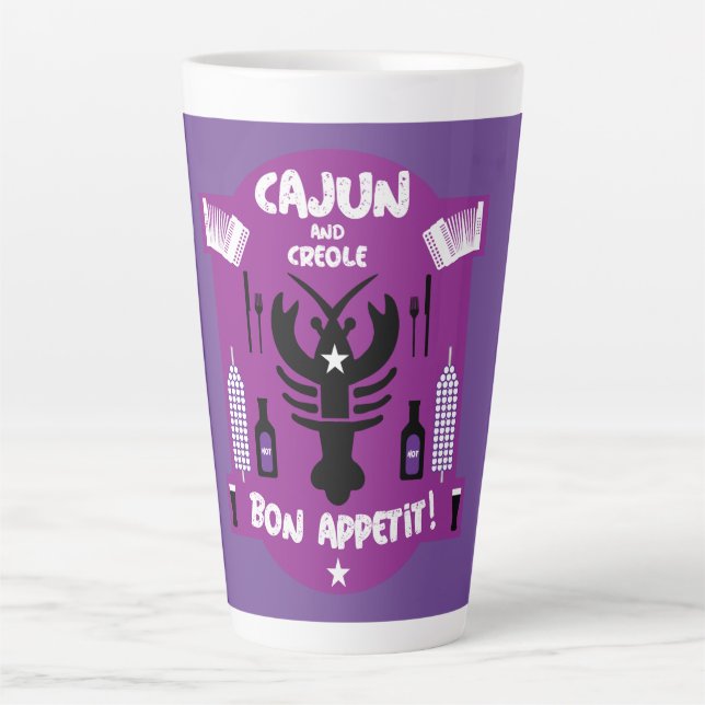 Caneca De Café Latte Cajun e Creole Cooks (Frente)