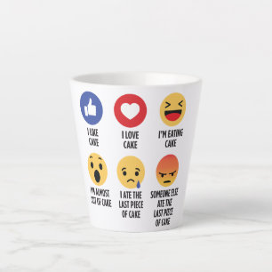 Caneca De Café Latte Cake Emojis