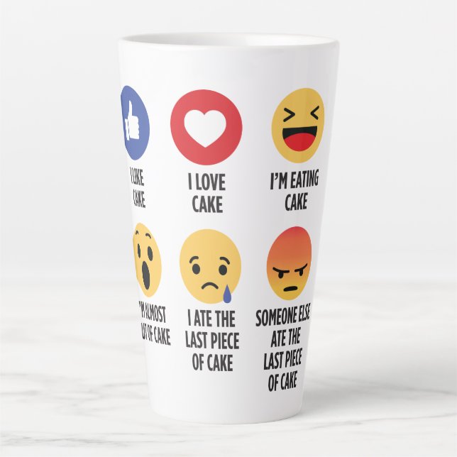 Caneca De Café Latte Cake Emojis (Frente)