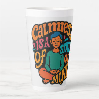 Caneca De Café Latte Calbaga É Um Estado De Mente - Meditando Yogi Zen