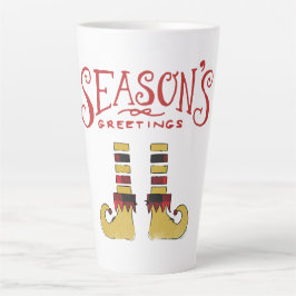 Caneca De Café Latte Calçados Elf de Saudações da Estação