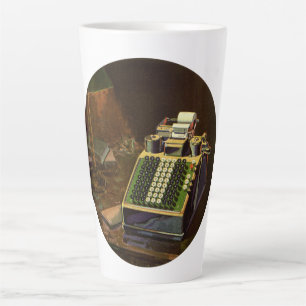 Caneca De Café Latte Calculadora Contábil Comptometer Empresarial Vinta