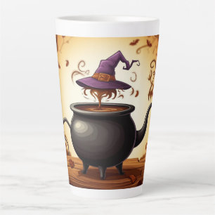 Caneca De Café Latte Caldeirão de Bruxa Poção Halloween Abóbora 🧙‍♀️