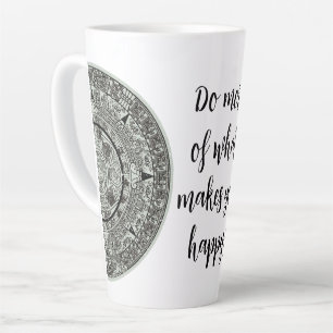 Caneca De Café Latte Calendário maia 1 do Aztec Sun Stone do México