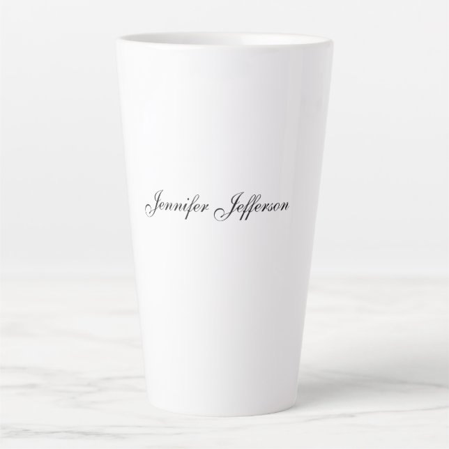 Caneca De Café Latte Caligrafia Moderna Elegante Simples Profissional (Frente)