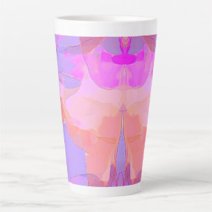 Caneca De Café Latte Camadas Pastel Grandes Abstratas