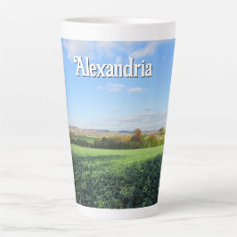 Caneca De Café Latte Caminhada do outono no país - Grande personalizado