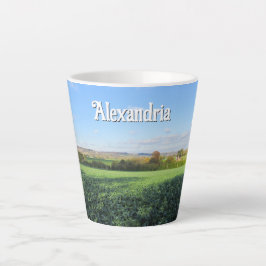 Caneca De Café Latte Caminhada do outono no país - Pequena personalizad