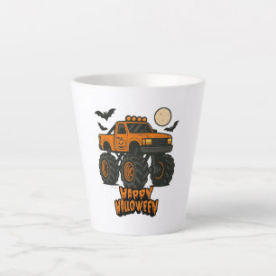 Caneca De Café Latte Caminhão do Monstro Feliz das Horas