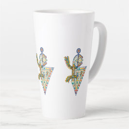 Caneca De Café Latte Camisa Amazigh Geométrica Tribal Amazigh