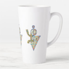 Caneca De Café Latte Camisa Amazigh Geométrica Tribal Amazigh