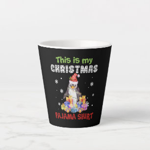 Caneca De Café Latte Camisa de pijama de Natal Pinguim Esta é Minha