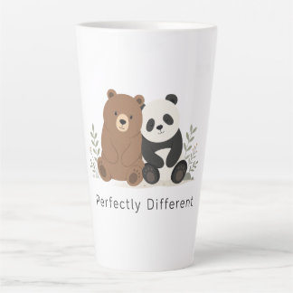 Caneca De Café Latte Camiseta de Inclusão da Neurodiversidade do Urso &
