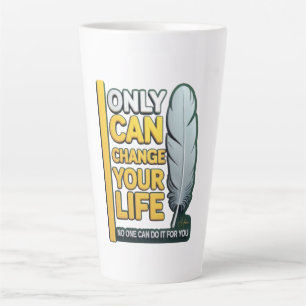 Caneca De Café Latte Camiseta Gráfica Feminina ADOM "Mudança de Vida"