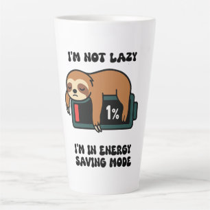 Caneca De Café Latte Camiseta Modo de Economia de Energia do Bicho-Preg