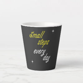 Caneca De Café Latte Camiseta Pequenos Passos Todos os Dias