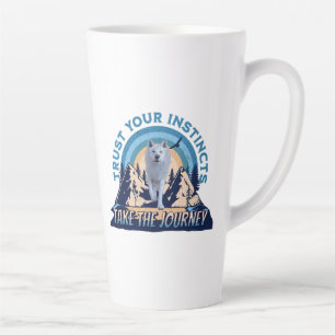 Caneca De Café Latte Camiseta Trust Your Instincts Arctic Wolf
