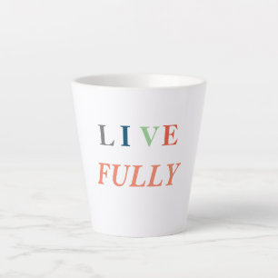 Caneca De Café Latte Camiseta Viva Plenamente