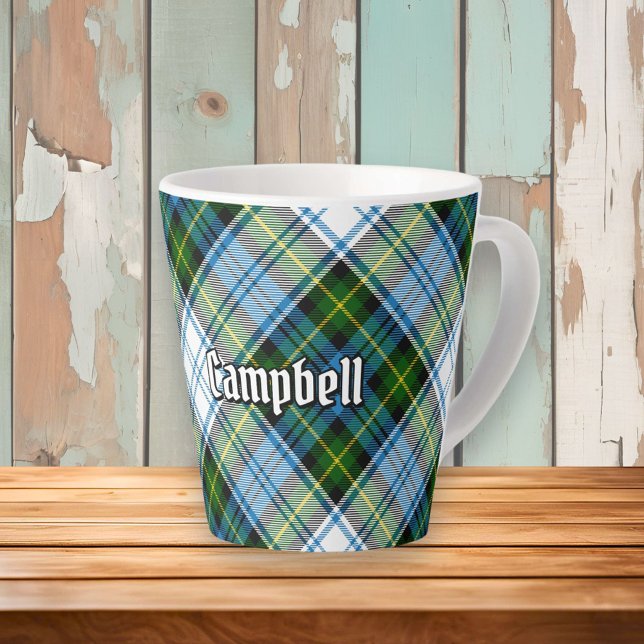 Caneca De Café Latte Campbell Dress Tartan (Criador carregado)