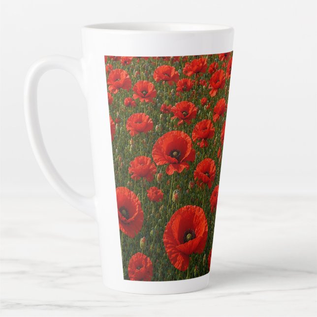 Caneca De Café Latte Campo de Papoulas  (Esquerda)
