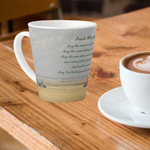 Caneca De Café Latte Campos de Trigo Ouro Irlandeses