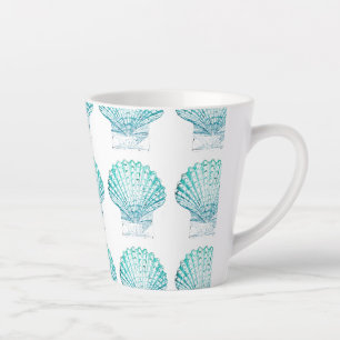 Caneca De Café Latte Cana-de-água azul-lacrimogéia da costa