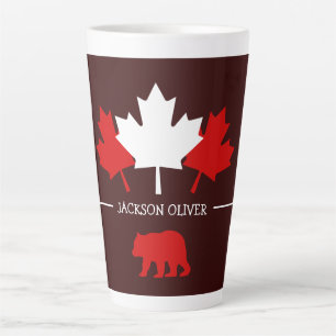 Caneca De Café Latte Canada Maple Leaf, Happy canada day, 1rua de julho