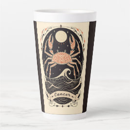 Caneca De Café Latte Cancer Celestial de Lata Grande