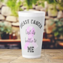 Caneca De Café Latte Cancer da mama perdeu a batalha para mim | Sobrevi