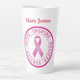 Caneca De Café Latte Cancer de mama Sensibilização Latino