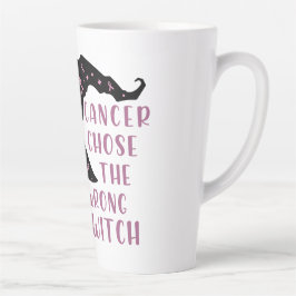 Caneca De Café Latte Cancer escolheu a bruxa errada